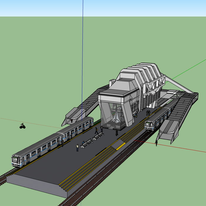 新火车站设计模型 01200709三维图纸(skp/obj格式)