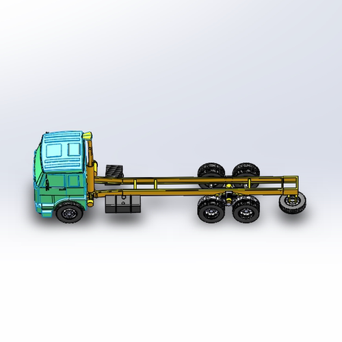 6x4卡车底盘模型001200429三维图纸（SLDPRT/STEP格式）