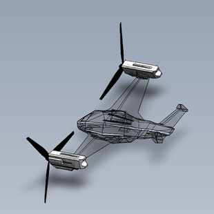 仿V22鱼鹰旋翼机模型01210313三维图纸（SLDASM格式）