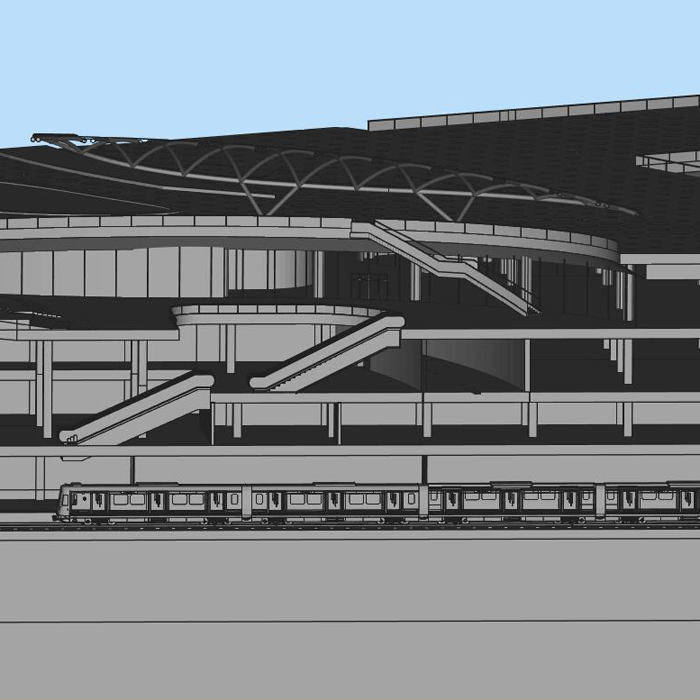 火车站综合体建筑模型3D图纸(STL格式)