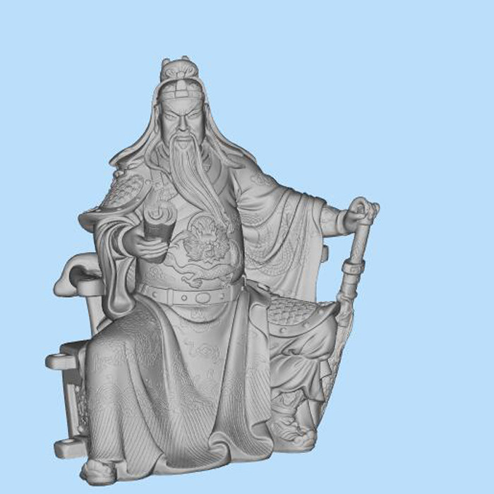 扫描版高精度关公模型可用于3D打印（STL格式）