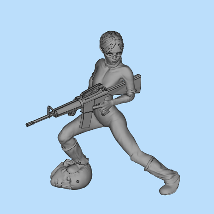 美女战士01201223三维图纸（stl格式）