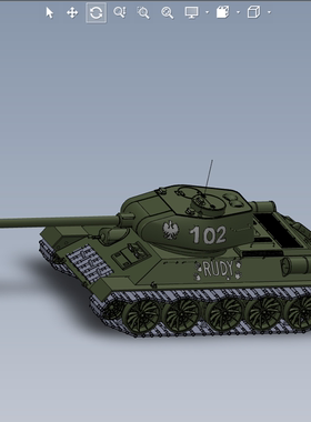 装甲坦克t-34-85模型01200608三维图纸（SLDASM文件格式）