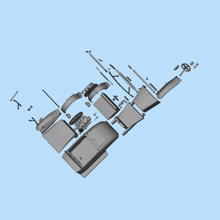 拆件版老式汽车模型01200923三维图纸（stl格式）