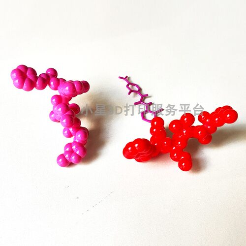 分子模型的(spheres/licorice)结构3D打印制作成品效果展示