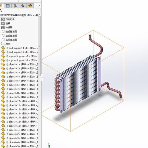 板翅式热交换器模型01200815三维图纸（STEP/SLDASM格式）