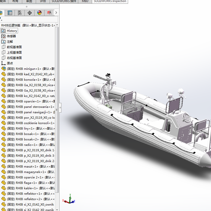 RHIB巡逻快艇模型01210529三维图纸（STEP/SLDASM格式）