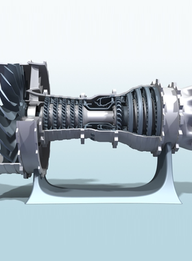 183航空涡轮发动机剖视模型三维图纸（STL/CATPart格式）
