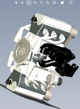 6缸对置气缸发动机模型001200606图纸（igs/dwg三维格式）