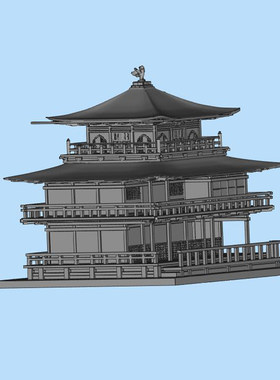 金阁寺建筑模型3D图纸（STL格式）