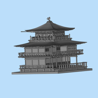 金阁寺建筑模型3D图纸（STL格式）