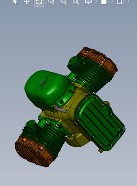 乌拉尔摩托车M72发动机模型001200606图纸（x_b/SLDASM文件格式）