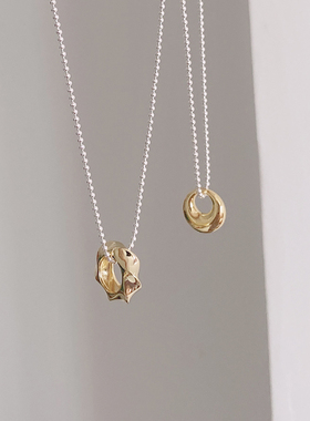 通体925纯银几何项链女ins