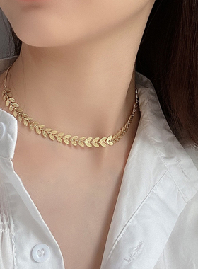 choker纯银亮片百搭饰品锁骨链