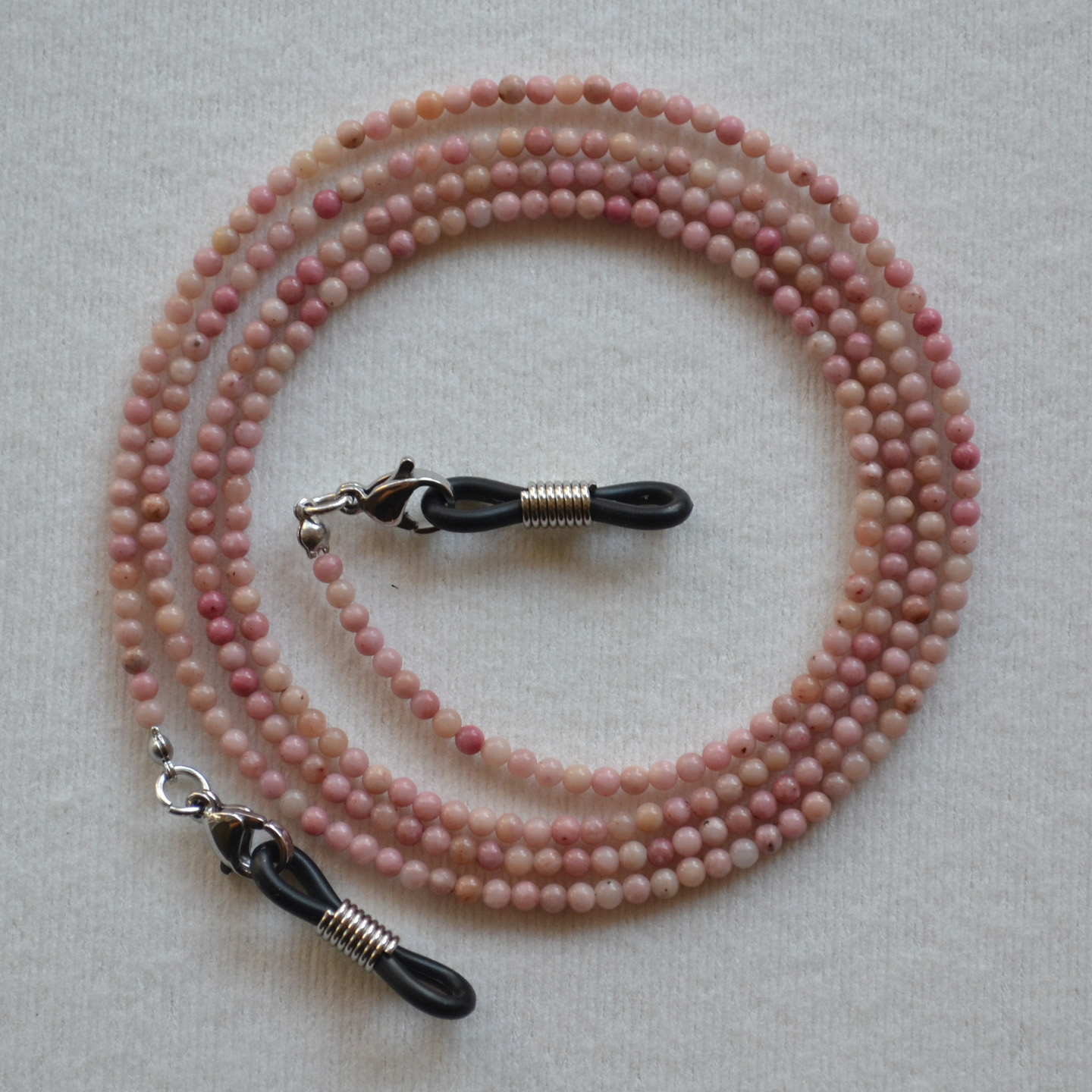 红纹石小珠子眼镜挂链