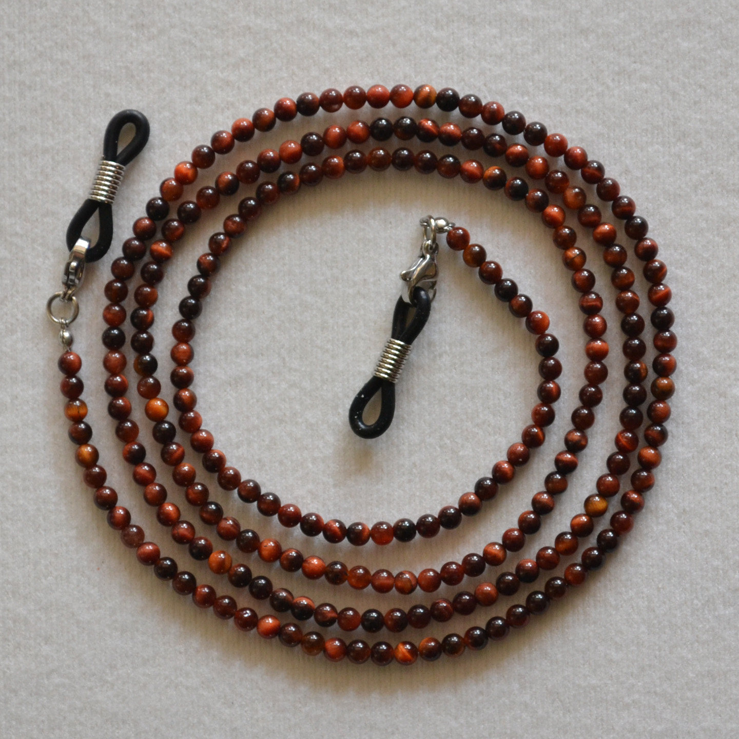 红虎眼石圆珠子眼镜链手工串珠有垂感高档时尚太阳镜挂链装饰链子,ZIPPO/瑞士军刀/眼镜,眼镜链,淘宝优惠券,粉丝福利购,淘宝优惠卷