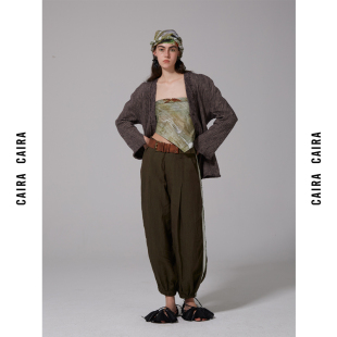 手工汉麻褐色收脚裤 23SS 独立设计师品牌 斯夏 CAIRA