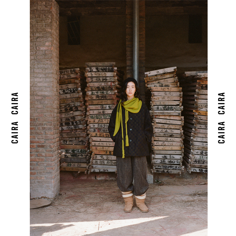 短款棋盘格外套caira无性别风