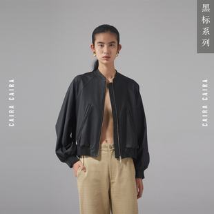 CAIRA 哑光休闲复古高级感 22秋冬黑标 夹克短皮衣独家订制牛仔皮