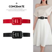 概美公主裙腰封女配裙子连衣裙腰带高级感漆皮皮带真皮简约百搭秋