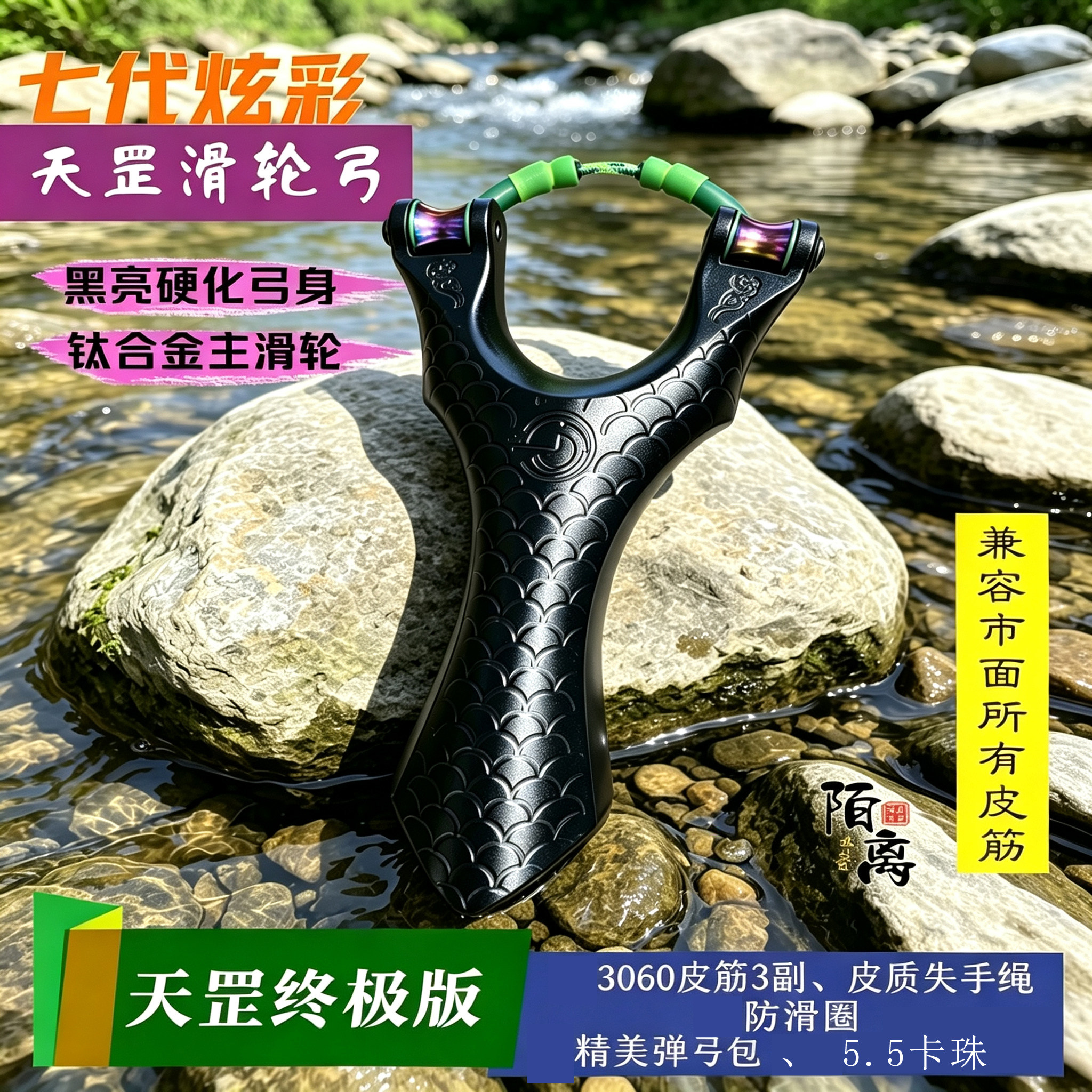 天罡滑轮弹弓钛合金滚轴图片
