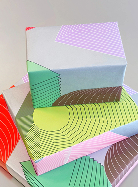 【现货】PaperPlay 原创银色积木包装纸 生日圣诞节礼物 包书纸