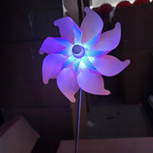 幻彩镭射荧光太阳能自发电风车地插户外花园景观广场装 饰灯