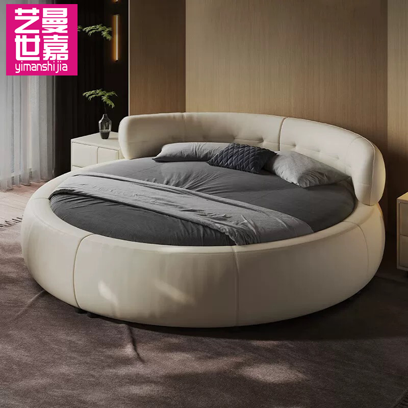 艺曼世嘉新款意式极简豪华双人床