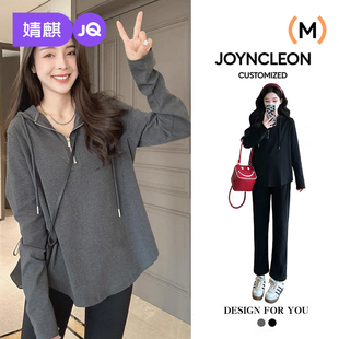 寬松衛(wèi)衣帽衫 婧麒孕婦秋裝 衣服女 新款 T恤2025春秋季 上衣大碼 長袖
