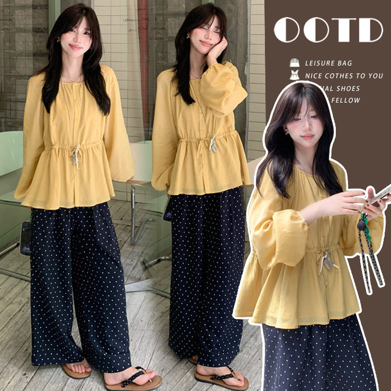 婧麒孕妇衬衫春装新款长袖宽松甜美洋气遮孕肚上衣春秋季潮妈外出