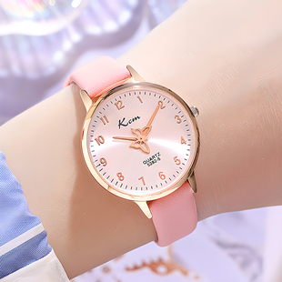 旋转蝴蝶秒针中小学生手表女孩个性简约儿童手表女童防水电子潮流