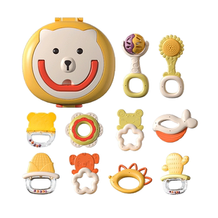 婴儿玩具0一1岁手摇铃新生的儿见面礼满月礼宝宝3到6个月牙胶可咬