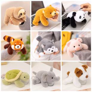 非常宝贝香香三姿动物熊猫哈士奇狐狸公仔毛绒玩具掌中宝桌伴玩偶
