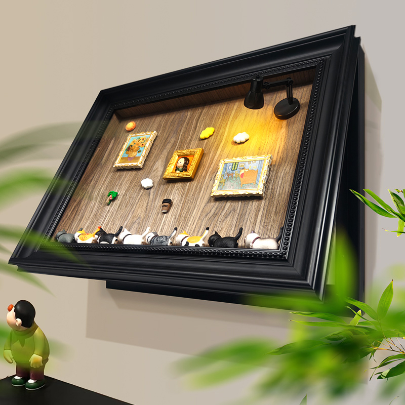 创意diy磁吸电表箱装饰画中古餐厅置物配电箱盒遮挡画家用电闸画