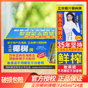 椰树牌椰子汁245ml*6盒装 24盒整箱 正宗椰奶海南特产椰奶饮料