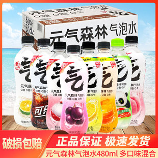 元 15瓶饮料汽水整箱橙味葡萄可乐味 气森林气泡水0糖0脂0卡480ml