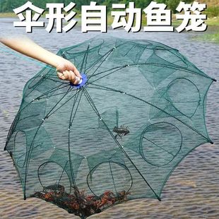 捕鱼笼虾笼伞状龙虾网捕鱼笼只进不出鱼龙笼泥鳅黄鳝地网折叠便携