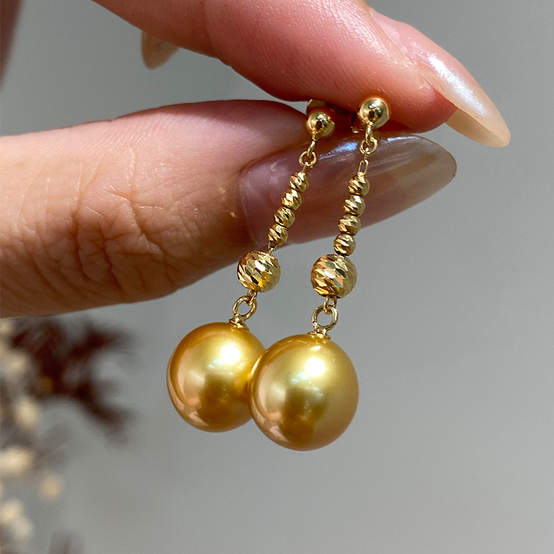 人鱼泪耳线天然真珍珠 金珠耳环坠爆闪款轻奢高级气质百搭灵动,珠宝/钻石/翡翠,耳饰,淘宝优惠券,粉丝福利购,淘宝优惠卷