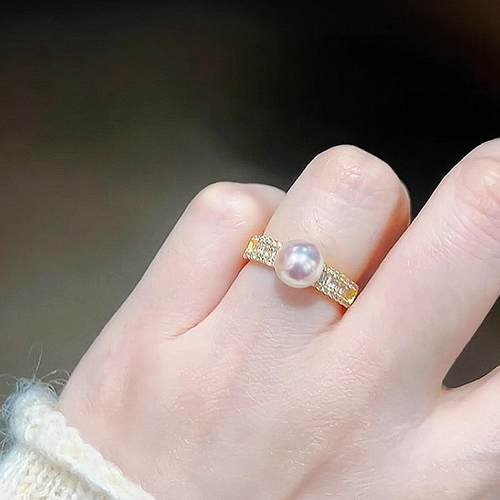 HL珍珠Akoya小灯泡珍珠戒指