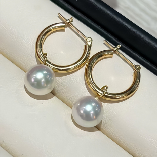 海水akoya珍珠耳环扣项链 法式多用款女轻奢高级耳圈送礼证书