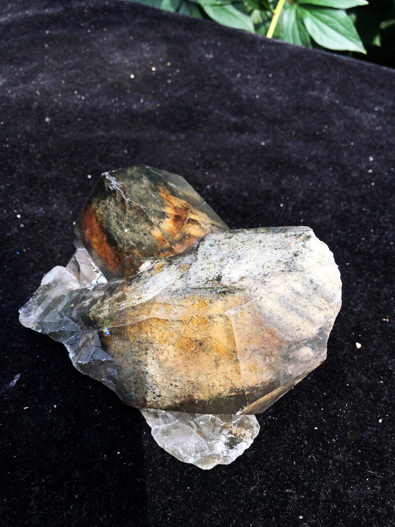 천연 크리스탈 원석 클러스터 녹색 유령 노란색 유령 원석 클러스터 사양: 516G 118*72*75MM