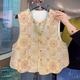 2026春【金马踏程】立体提花宋锦新中式双面穿鎏金珠光上衣马甲