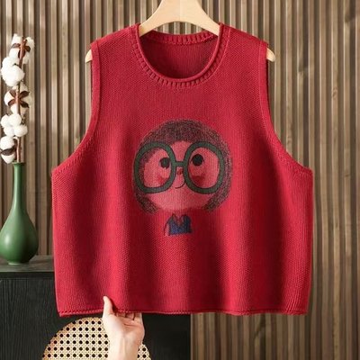 大码女款针织棉马甲外搭秋冬短款宽松外穿马夹背心坎肩衬衫叠穿