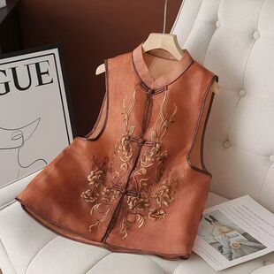 新中式国风马甲薄款欧根纱刺绣2026夏季马夹背心女外搭女士上衣