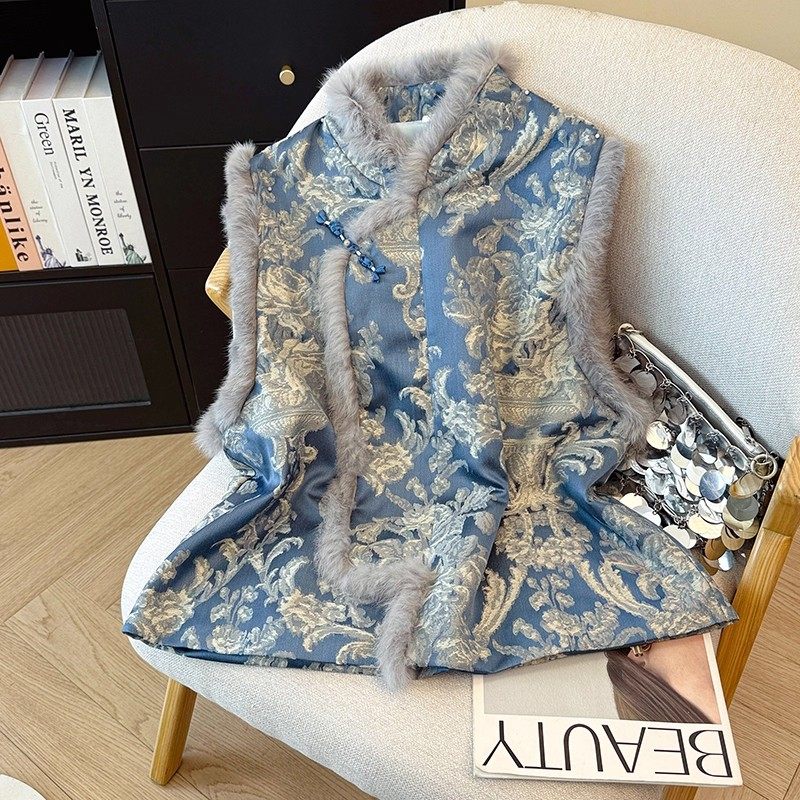 新中式马甲加棉小袄旗袍国风叠穿坎肩女冬季加厚唐装夹棉马夹背心,女装/女士精品,马夹,淘宝优惠券,粉丝福利购,淘宝优惠卷