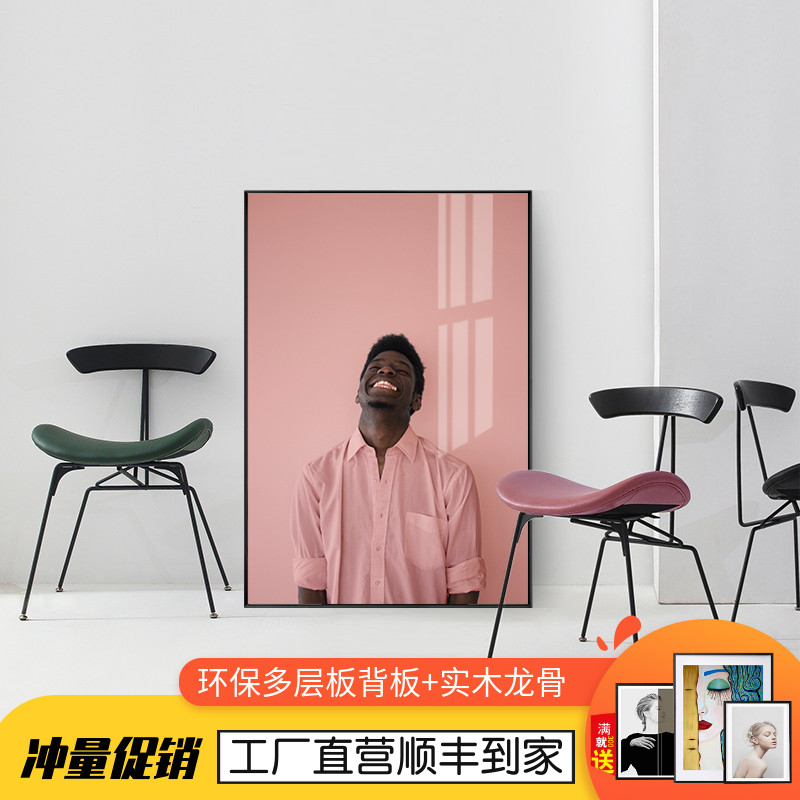 民宿北欧人物装饰画客厅餐厅挂画网红工业风艺术画玄关卧室墙壁画图片