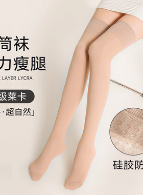 护膝女加绒防滑高筒长筒袜子
