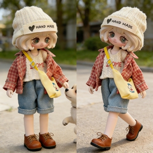 8分12分ob11娃衣11-17厘米格子连衣裙潘妮邦倪兔阿巳体bjd娃衣服