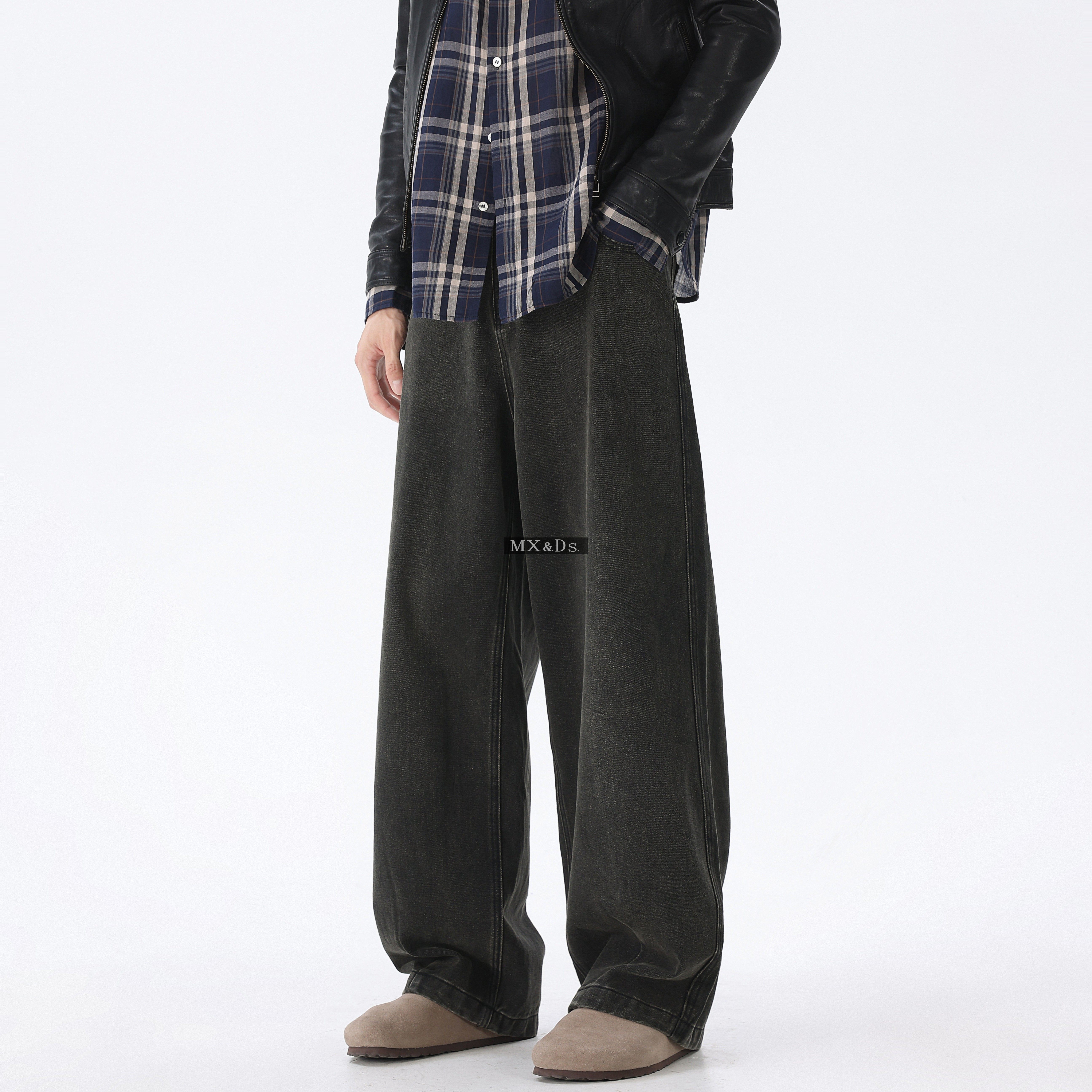 2026男士弯刀牛仔阔腿裤男款水洗直筒牛仔裤男宽松休闲百搭春夏