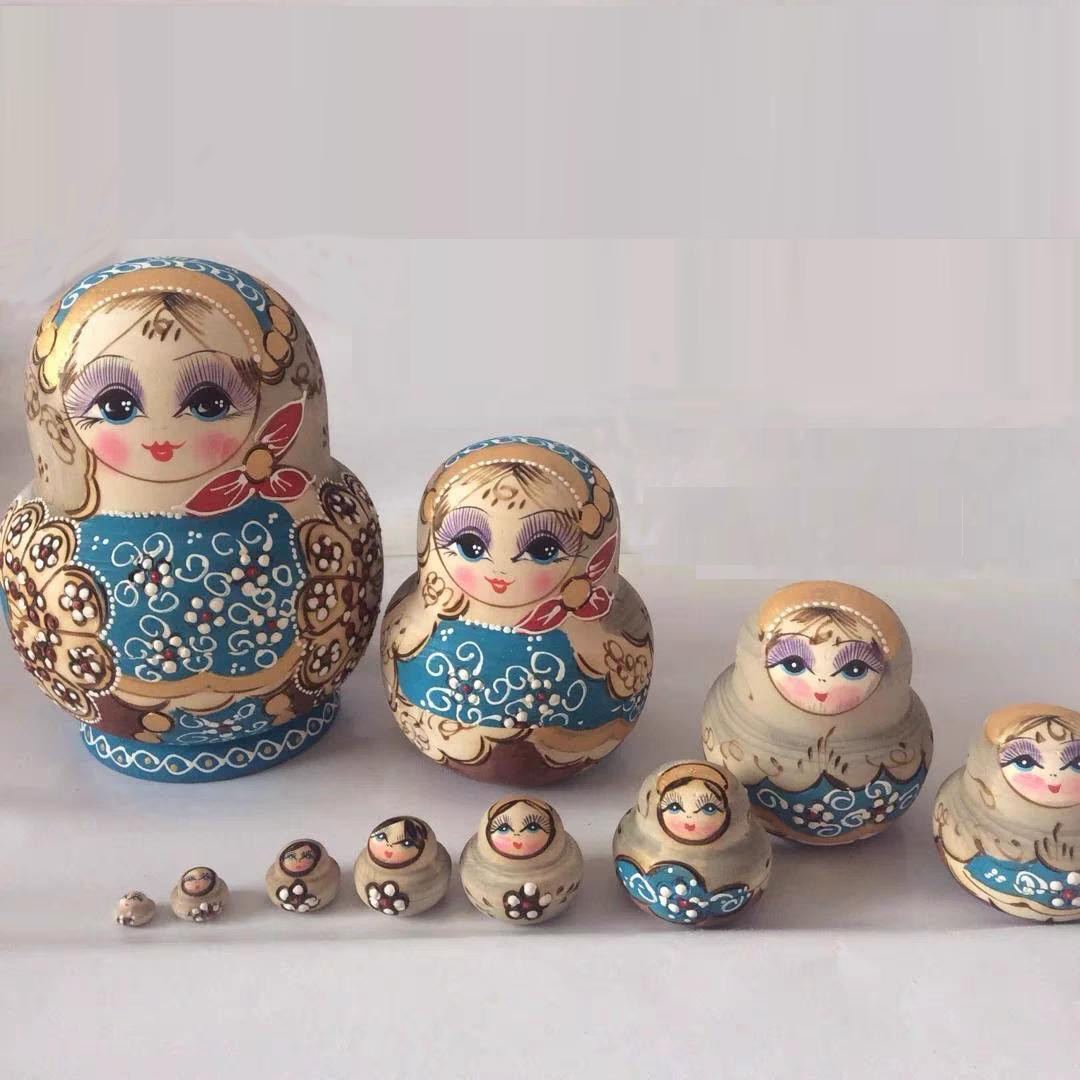 正品俄羅斯套娃10層兒童益智椴木